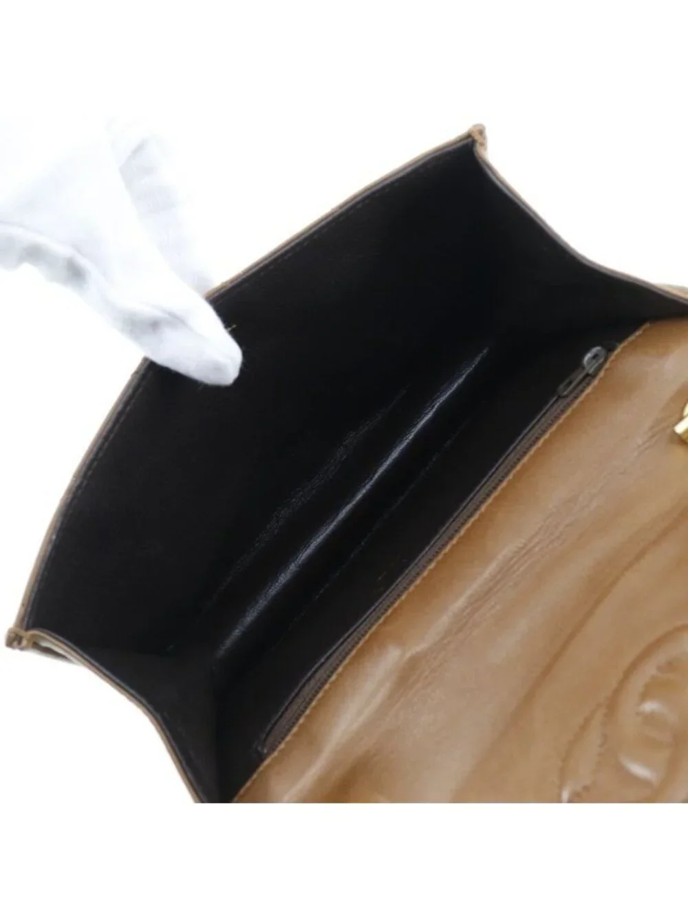 Chanel Quilted Plastic Handle Vintage Lambskin Beige Handbag